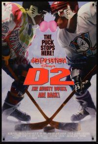 3y202 D2: THE MIGHTY DUCKS DS 1sh '94 Disney, Emilio Estevez coaches teens at ice hockey!