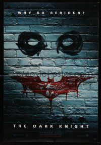 3y218 DARK KNIGHT teaser DS 1sh '08 cool graffiti image of the Joker's face!