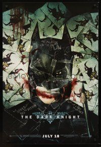 3y220 DARK KNIGHT wilding 1sh '08 cool playing card collage of Christian Bale as Batman!