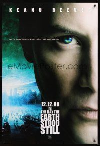 3y230 DAY THE EARTH STOOD STILL style B int'l teaser DS 1sh '08 Keanu Reeves, cool sci-fi image!