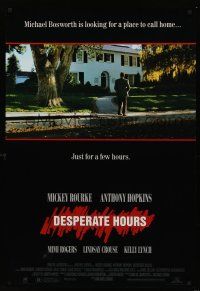 3y247 DESPERATE HOURS 1sh '90 Mickey Rourke, Anthony Hopkins, Mimi Rogers