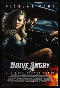 3y271 DRIVE ANGRY advance DS 1sh '11 Patrick Lussier, Nicolas Cage & sexy Amber Heard!