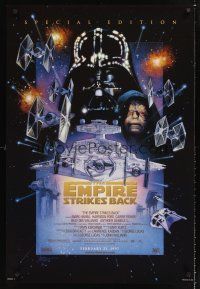 3y285 EMPIRE STRIKES BACK style C advance 1sh R97 George Lucas sci-fi classic, cool art by Drew!