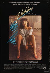 3y329 FLASHDANCE 1sh '83 sexy dancer Jennifer Beals, take your passion and make it happen!
