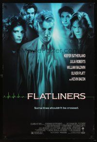 3y330 FLATLINERS 1sh '90 Kiefer Sutherland, Julia Roberts, Kevin Bacon, Baldwin, Oliver Platt