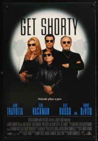 3y382 GET SHORTY int'l DS 1sh '95 John Travolta, Danny DeVito, Gene Hackman, Rene Russo!
