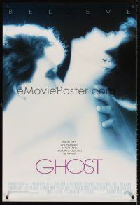 3y384 GHOST 1sh '90 classic romantic close up of dead Patrick Swayze & sexy Demi Moore!