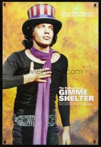 3y387 GIMME SHELTER 1sh R94 Rolling Stones, different image of Mick Jagger in Uncle Sam hat!