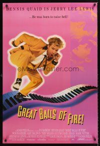 3y402 GREAT BALLS OF FIRE int'l 1sh '89 Dennis Quaid as rock 'n' roll star Jerry Lee Lewis!