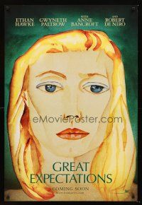 3y404 GREAT EXPECTATIONS style A int'l teaser DS 1sh '98 close-up artwork of Gwyneth Paltrow!