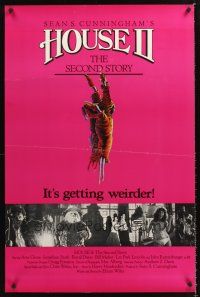 3y453 HOUSE II: THE SECOND STORY 1sh '87 great horror art of severed hand, it's getting weirder!