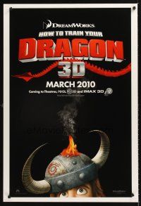 3y456 HOW TO TRAIN YOUR DRAGON helmet style teaser DS 1sh '10 DeBlois & Sanders CGI animation!
