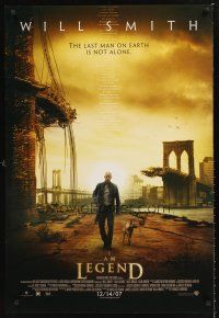 3y466 I AM LEGEND DS advance 1sh '07 Will Smith is the last man on Earth, and he's not alone!