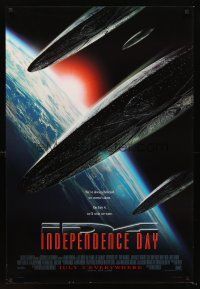 3y475 INDEPENDENCE DAY style B advance 1sh '96 great image of enormous alien ships over Earth!