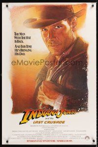 3y479 INDIANA JONES & THE LAST CRUSADE advance 1sh '89 Harrison Ford by Drew Struzan!