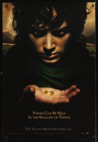 3y546 LORD OF THE RINGS: THE FELLOWSHIP OF THE RING teaser DS 1sh '01 J.R.R. Tolkien, Frodo!