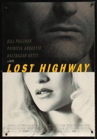 3y552 LOST HIGHWAY DS 1sh '97 directed by David Lynch, Bill Pullman, pretty Patricia Arquette!