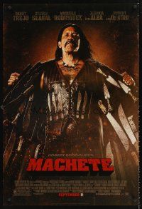 3y558 MACHETE style A advance DS 1sh '09 Robert Rodriguez, Danny Trejo with lots of knives!