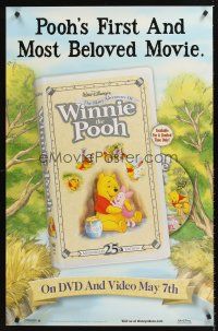 3y566 MANY ADVENTURES OF WINNIE THE POOH video 1sh R00s and Tigger too, plus three great shorts!