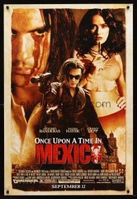 3y625 ONCE UPON A TIME IN MEXICO advance DS 1sh '03 Antonio Banderas, Johnny Depp, sexy Salma Hayek