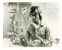 3z462 RICK BAKER signed 8x10 publicity still '90s special effects man w/creepy baby from It's Alive!