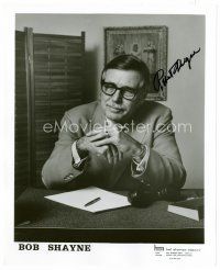 3z464 ROBERT SHAYNE signed 8x10 publicity still '70s close up sitting at desk later in his career!