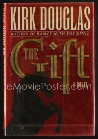 3z177 KIRK DOUGLAS signed hardcover book '92 on his book The Gift, a romance novel!