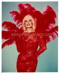3z208 ANN JILLIAN signed 3x5 index card '90s includes color REPRO of her in sexy showgirl outfit!