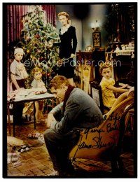 3z510 JAMES STEWART signed color 8x10.5 REPRO still '88 in classic scene from It's a Wonderful Life!