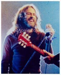 3z513 JASON LEE signed color 8x10 REPRO still '01 with long hair performing at rock concert!
