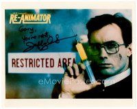 3z445 JEFFREY COMBS signed color 8x10 publicity still'90s great mad scientist image from Re-Animator