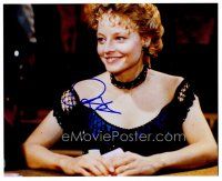 3z520 JODIE FOSTER signed color 8x10 REPRO still '02 close portrait playing poker from Maverick!