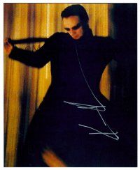 3z532 KEANU REEVES signed color 8x10 REPRO still '00s best full-length portrait from The Matrix!