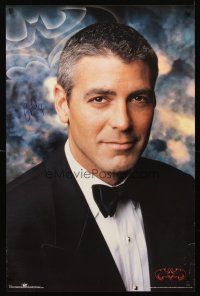 3z331 BATMAN & ROBIN signed commercial poster '97 by George Clooney, in tuxedo as Bruce Wayne!