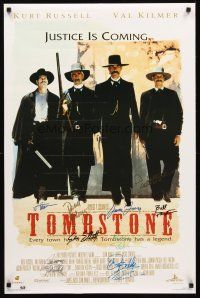 3z336 TOMBSTONE signed commercial poster '93 by Kurt Russell, Bill Paxton + 7 more top stars!