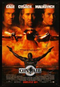 3z262 CON AIR signed DS 1sh '97 by Nicolas Cage, Steve Buscemi, Ving Rhames AND Jerry Bruckhemer!