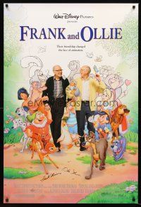3z269 FRANK & OLLIE signed DS 1sh '95 by BOTH Disney animators Frank Thomas AND Ollie Johnston!