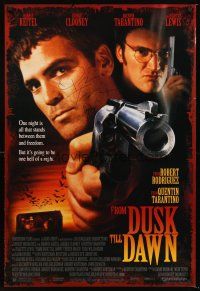 3z270 FROM DUSK TILL DAWN signed DS 1sh '95 by BOTH Quentin Tarantino AND George Clooney!