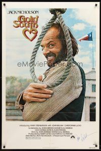 3z154 GOIN' SOUTH signed 1sh '78 by Jack Nicholson, great image smiling by hanging noose in Texas