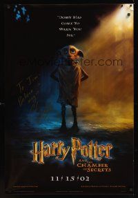 3z277 HARRY POTTER & THE CHAMBER OF SECRETS signed DS teaser 1sh '02 by director Chris Columbus!
