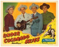 3z115 UNDER COLORADO SKIES signed LC #7 '47 by Eddie Dean, who's holding his guitar with 3 cowboys!