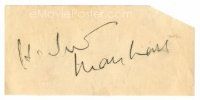 3z235 HERBERT MARSHALL signed 2x4 paper '30s can be framed and displayed with a repro still!