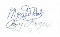 3z221 ROY ROGERS/MONTE HALE signed 3x5 index card '70s can frame & display it with a repro still!