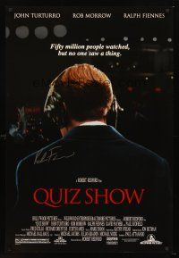 3z298 QUIZ SHOW signed DS 1sh '94 by Ralph Fiennes, directed by Robert Redford!