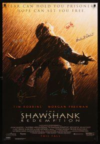 3z341 SHAWSHANK REDEMPTION signed commercial 1sh '94 by King, Robbins, Freeman, Darabont & FOUR others!