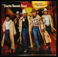 3z318 CHARLIE DANIELS BAND: ME & THE BOYS signed 23x23 music album poster '85 by Charlie Daniels!