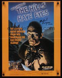 3z315 HILLS HAVE EYES signed 17x22 video poster R90s by Michael Berryman, directed by Wes Craven!