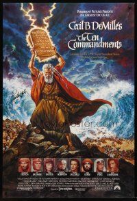 3z305 TEN COMMANDMENTS signed 1sh R89 by Charlton Heston, different art with tablets by Ezra!