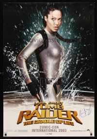 3z308 TOMB RAIDER THE CRADLE OF LIFE signed limited edition teaser 1sh '03 by Angelina Jolie!