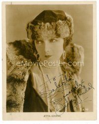 3z383 JETTA GOUDAL signed 8x10 still '30s glamorous portrait in fur coat & hat with lots of pearls!